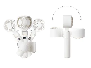 広い可動域で風の角度調整ができる