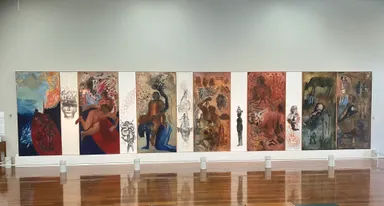 アジア美術館で展示されている「ナリニ・マラニ《略奪された岸辺》(1993年)」