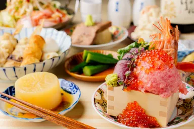 海鮮刺身の升盛り