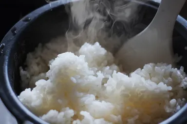 昼食時には事業所で炊いた炊き立てのご飯を提供し、午後の業務に向けたエネルギー補給を支援します。