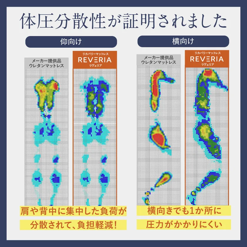 仰向け、横向き、どんな姿勢でも圧を分散!睡眠中のカラダの負担を軽減