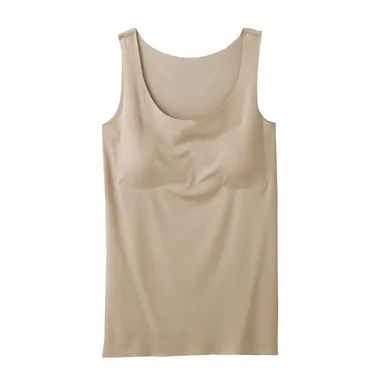 KIREILABO　完全無縫製　さらさら接触冷感ラン型インナー（パッド付）（オリーブベージュ）