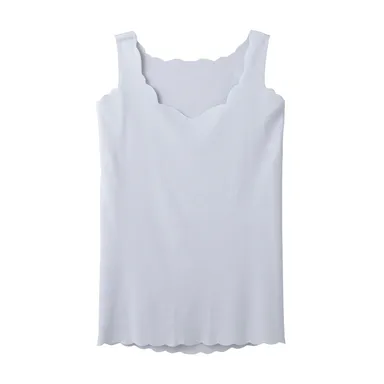 KIREILABO　完全無縫製　ムレにくい綿混汗取り付ラン型インナー（フラワリーカット）（ホワイトサックス）