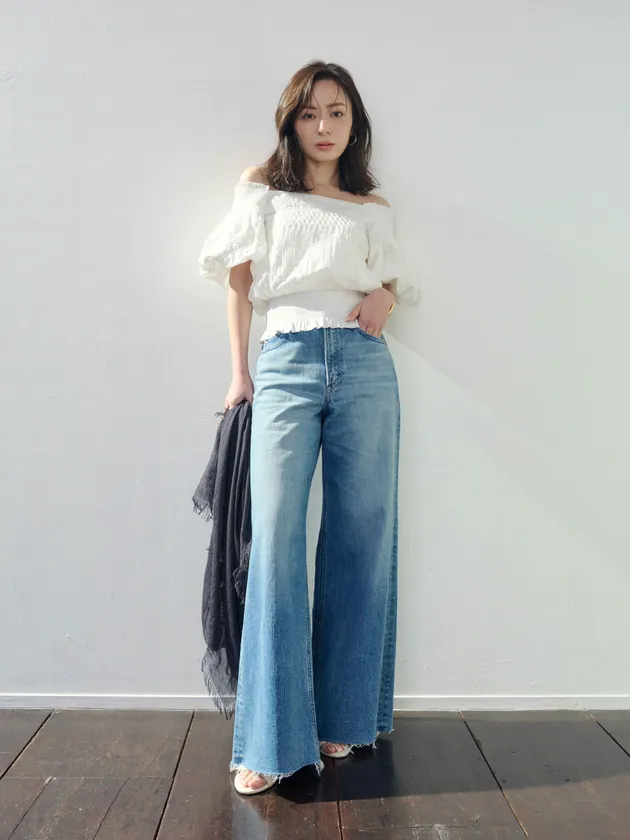 LYDIA -wide flare- #Cutoff Light Blue1