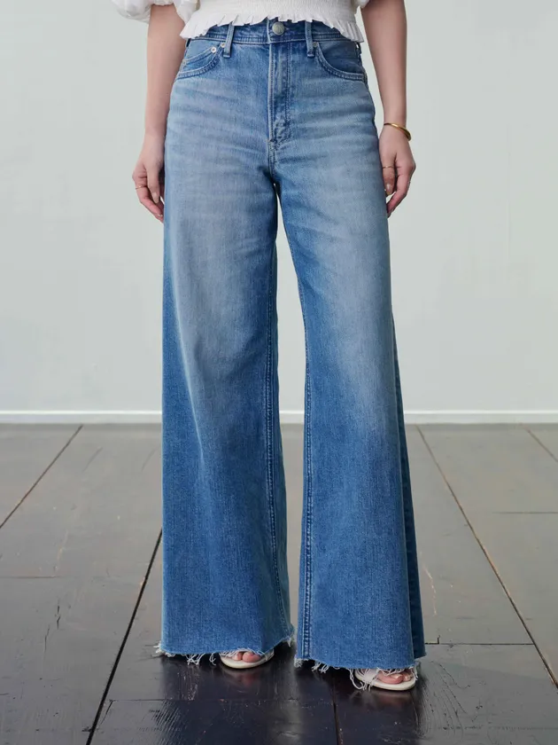 LYDIA -wide flare- #Cutoff Light Blue2