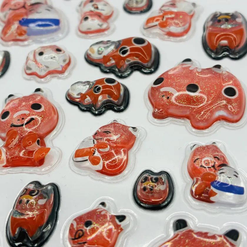 赤べこぷっくりキラキラシール