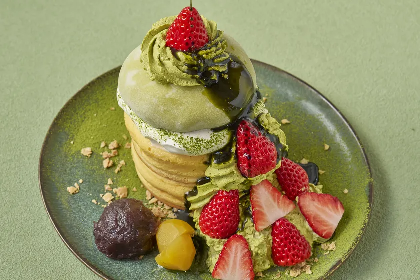 丹那抹茶のお濃茶いちごパンケーキ ※写真はイメージです