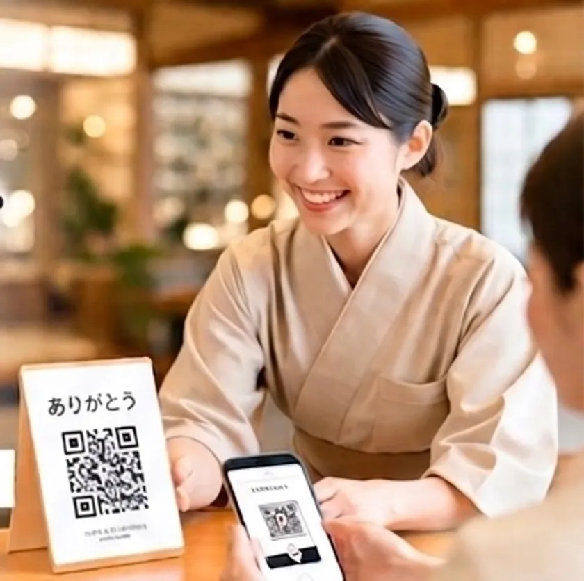 心付け文化を今の時代に合わせてQRで気軽に取り入れました。