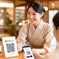 心付け文化を今の時代に合わせてQRで気軽に取り入れました。