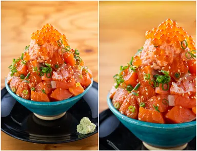 サーモンてんこもり丼