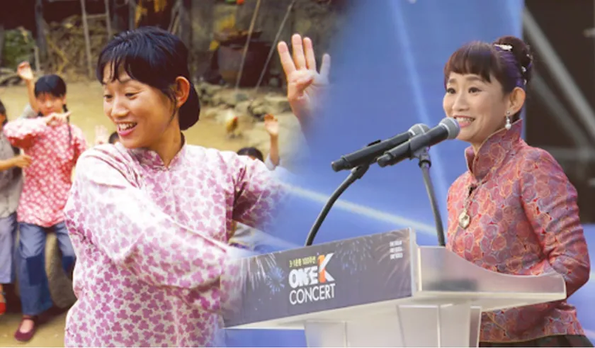 映画「JUN AI」の愛(左)と愛花(右)、小林桂子(製作総指揮・総監督・脚本)演じる主な登場人物