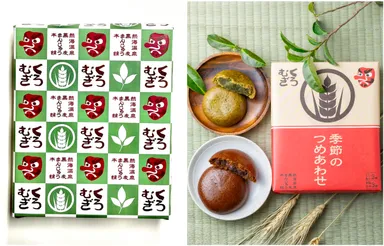 静岡お茶まんじゅう6個箱／季節のつめあわせ