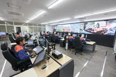山口西部消防指令センターの指令室