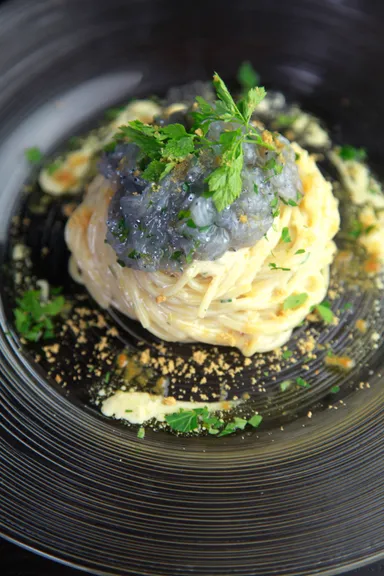 冷製パスタ「からすみと生シラスの冷製スパゲッティーニ」