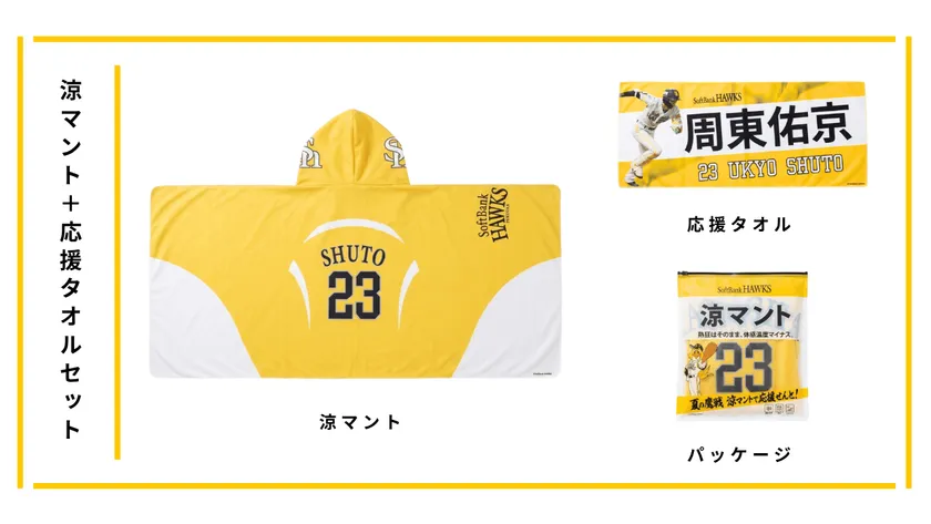涼マント+応援タオル+パッケージのセット構成
