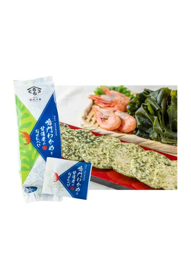 鳴門わかめと甘海老のおせんべい