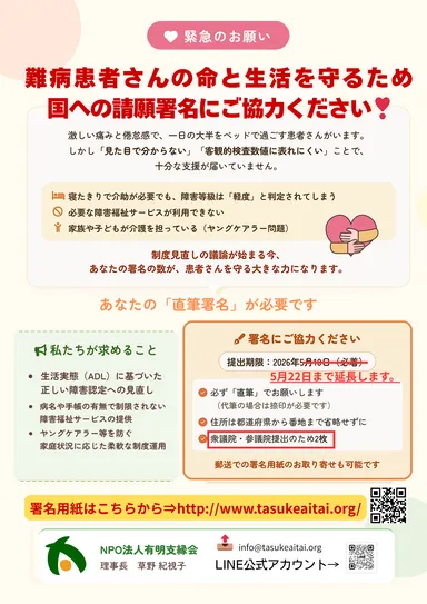 署名お願いのチラシ