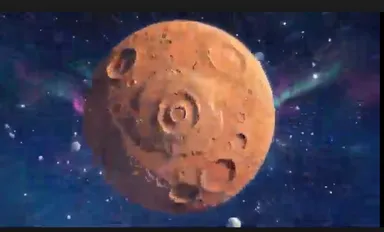 宇宙空間からとある星へ