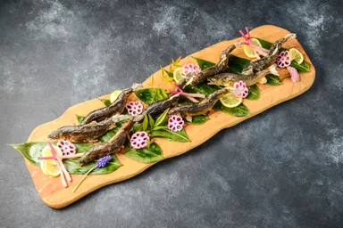 天然鮎の塩焼き長良川盛り