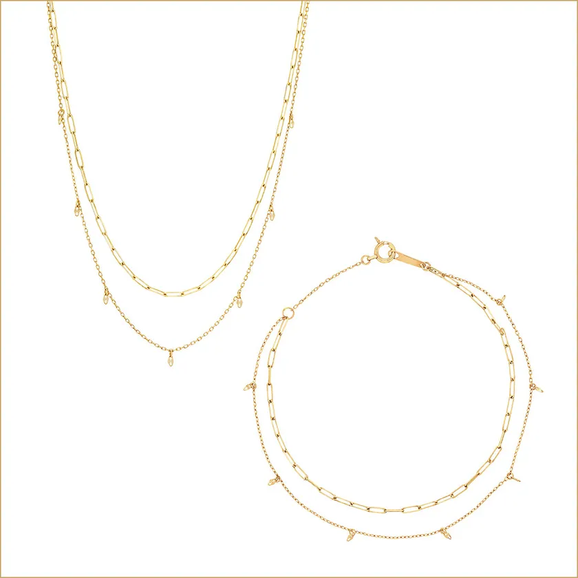 K10YG ネックレス、ブレスレット