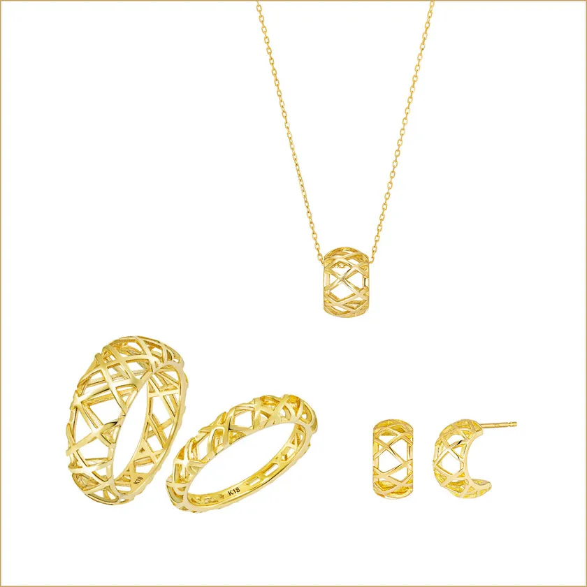 K18YG チャーム、ピアス、リング