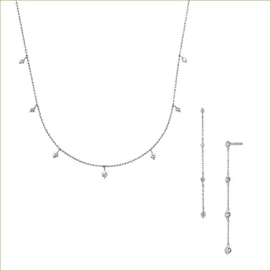 Pt950 ダイヤモンド ネックレス、ピアス