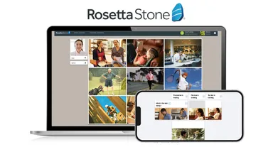 ネイティブ講師によるオンライン会話レッスンが受け放題の「ライブコーチ」と、基礎レッスンの画面。