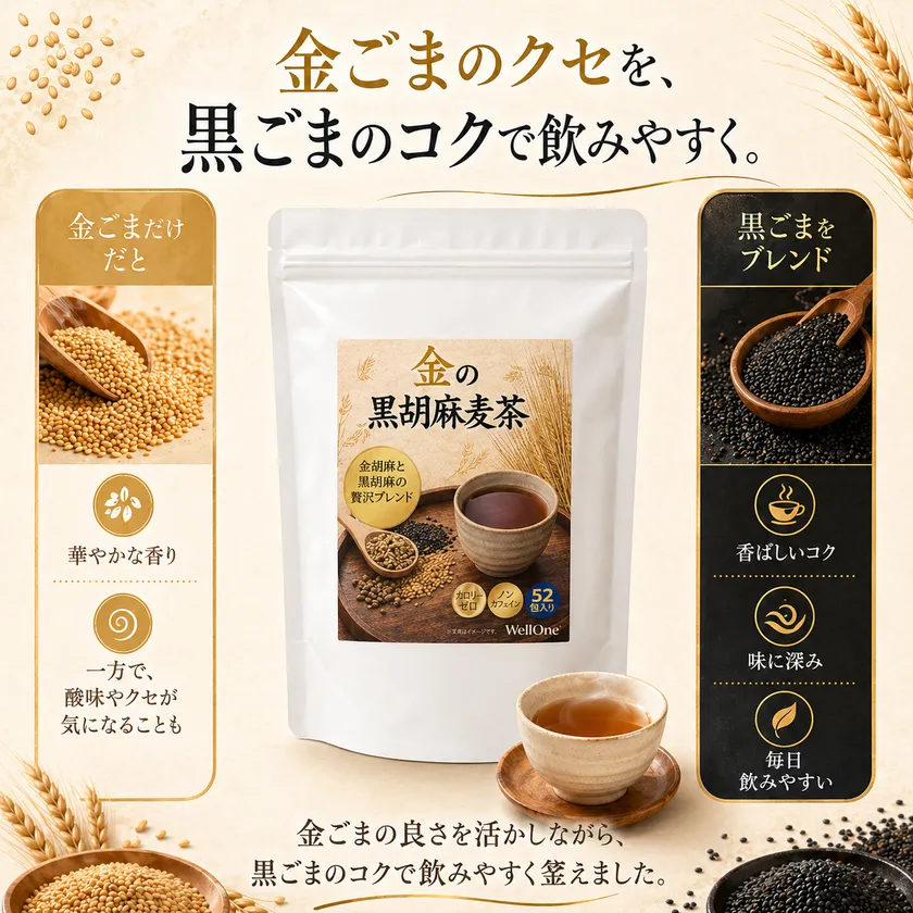 金ごまのクセと黒ごまのコク