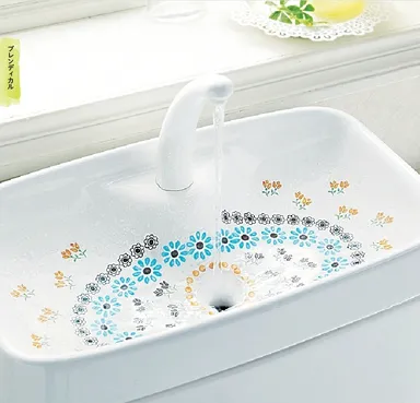 花咲くトイレの手洗いタンクシート