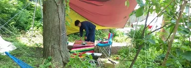 グランピング準備の様子