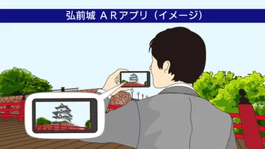 ARアプリ(弘前城天守曳屋 映像)イメージ