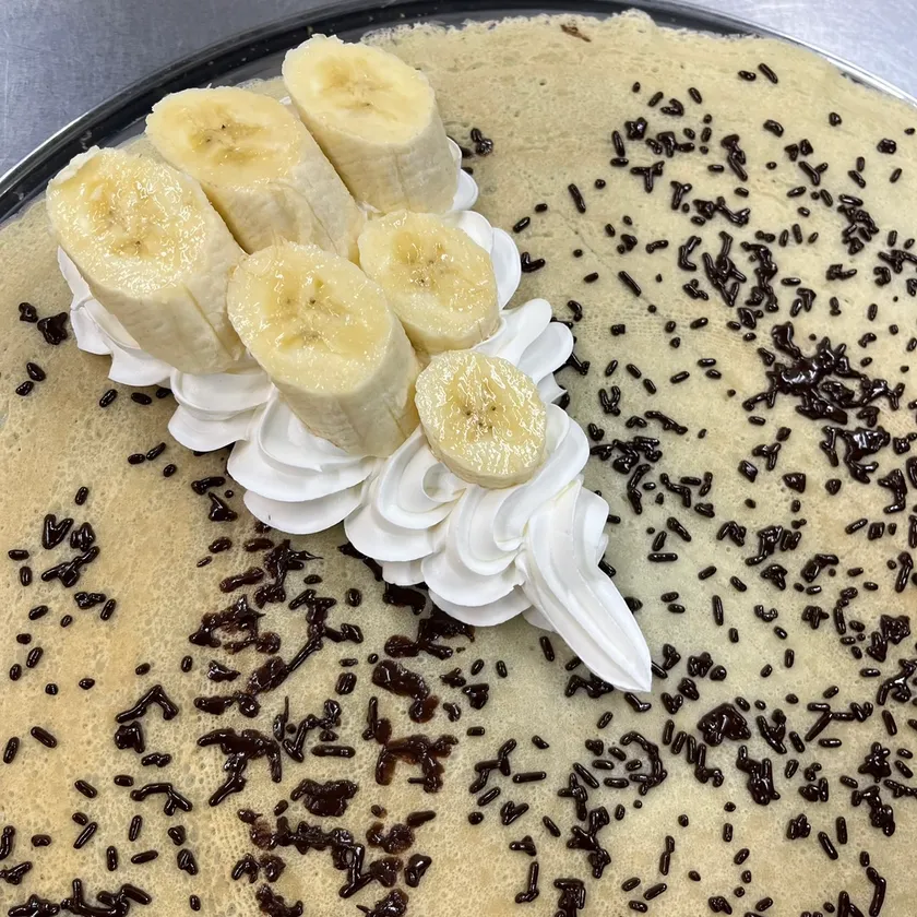 1番人気のチョコバナナクレープ。多い日はこれだけで50枚を超える日も。