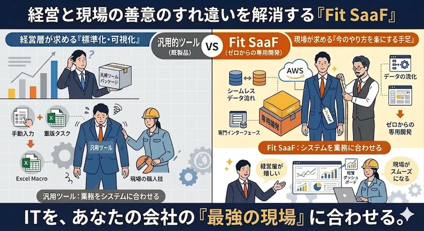 SaaSとFit SaaFの比較イメージ