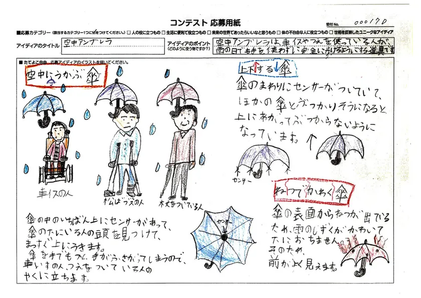 【低学年の部】発明アイディア奨励賞 空中アンブレラ
