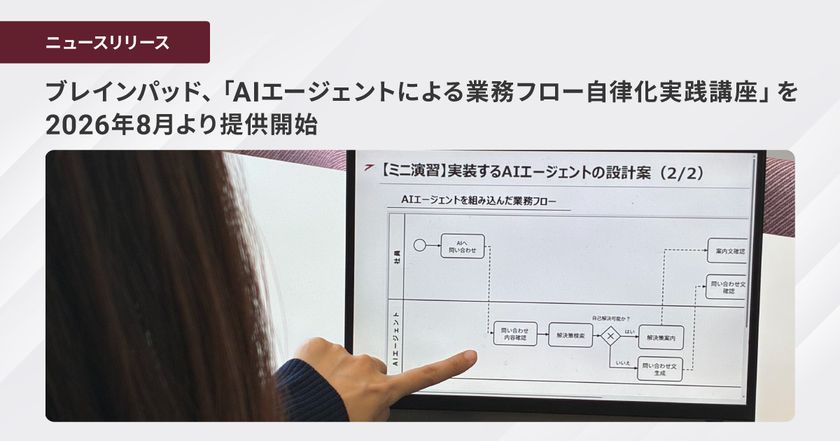 ブレインパッド、「AIエージェントによる業務フロー自律化実践講座」を
2026年8月より提供開始