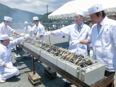 本格的な鮎の塩焼き