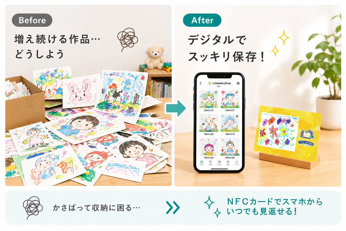 スマホをかざすだけで見返せる” NFC連携サービス「Little Artchive」が