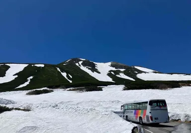 標高2,600mの残雪地帯へ