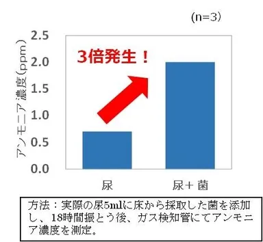 ＜菌とアンモニア発生量の関係＞