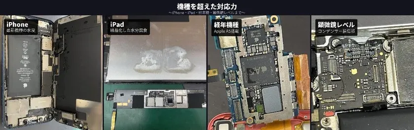 機種を超えた対応力　～iPhone・iPad・経年機種・顕微鏡レベルまで～