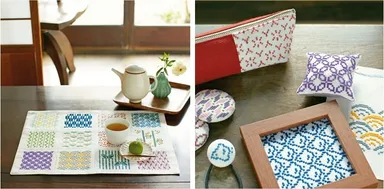 文様並びが楽しい　日本の伝統色でつづるクロスステッチ