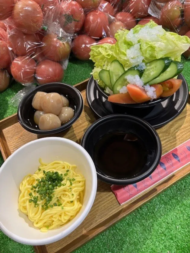 ぐんまの旬野菜と冷やしこんにゃくつけ麺
