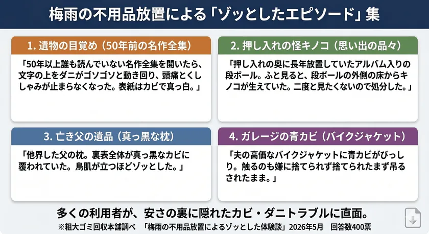 梅雨の不用品放置によるゾッとした体験談