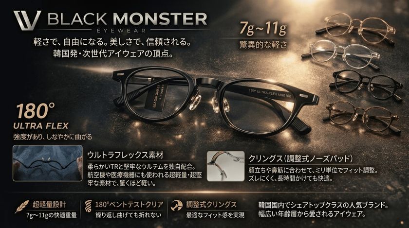 韓国眼鏡トップブランド「BLACK MONSTER」
日本進出