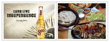 メキシコ料理とメキシコビールイメージ