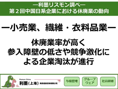 「第2回中国日系企業の休廃業動向レポート」を発表