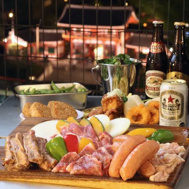 ・6,000円プラン(1)：【1番人気】北海道和牛×夢の大地ポークなど北海厳選食材で彩るBBQプラン