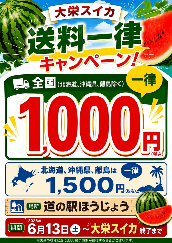 大栄スイカ!!送料一律キャンペーン2026