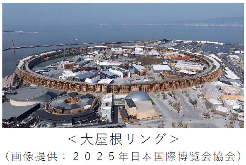 大阪・関西万博会場のシンボル
「大屋根リング」が駅のベンチに!
阪神なんば線 伝法駅・福駅の新駅舎へ、
檜(ひのき)の柱を活用
~「循環型経済(サーキュラーエコノミー)」を
体現し、万博のレガシーを次世代へ~