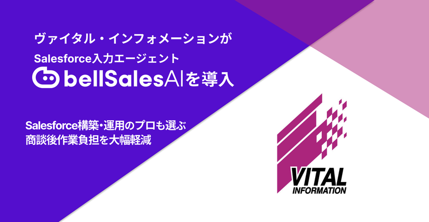 Salesforce構築・運用のプロ、
ヴァイタル・インフォメーションが
自社の“活用定着”のために「bellSalesAI」を導入